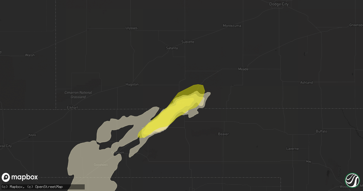 Hail map in Liberal, KS on May 15, 2017