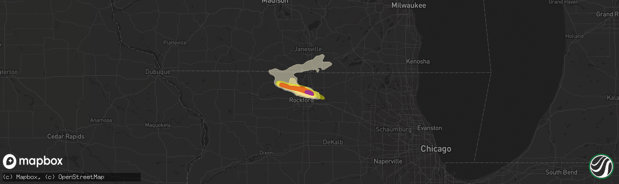 Hail map in Loves Park, IL on May 15, 2017