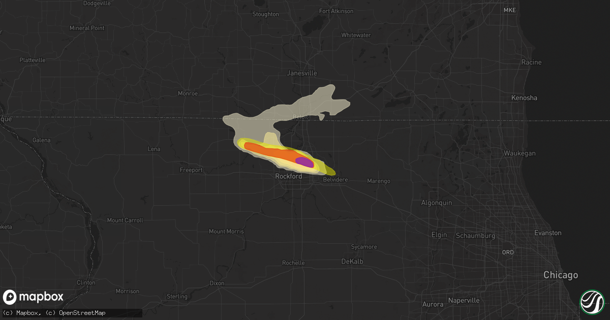 Hail map in Loves Park, IL on May 15, 2017