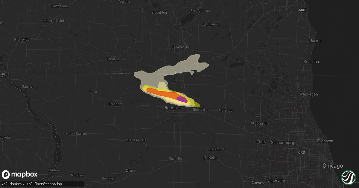 Hail map in Machesney Park, IL on May 15, 2017