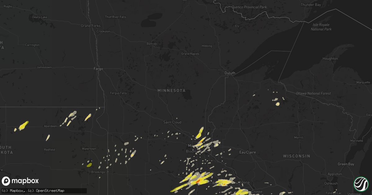 Hail map in Minnesota on May 15, 2017
