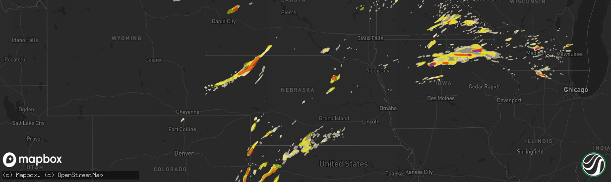 Hail map in Nebraska on May 15, 2017