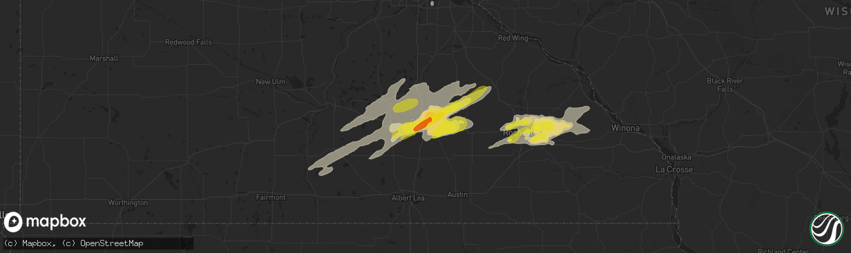 Hail map in Owatonna, MN on May 15, 2017