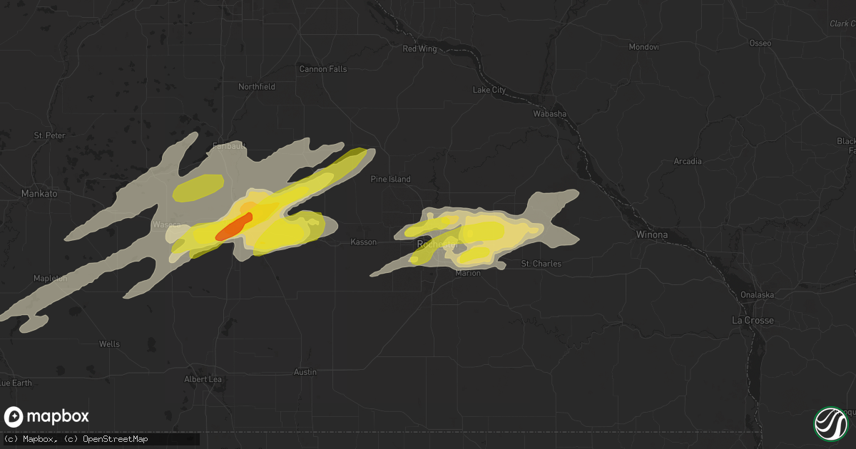Hail map in Rochester, MN on May 15, 2017