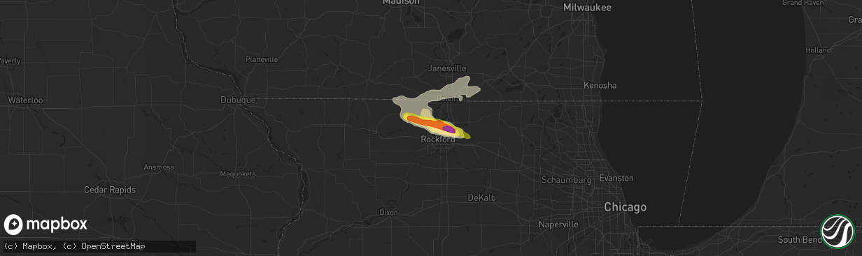 Hail map in Rockford, IL on May 15, 2017