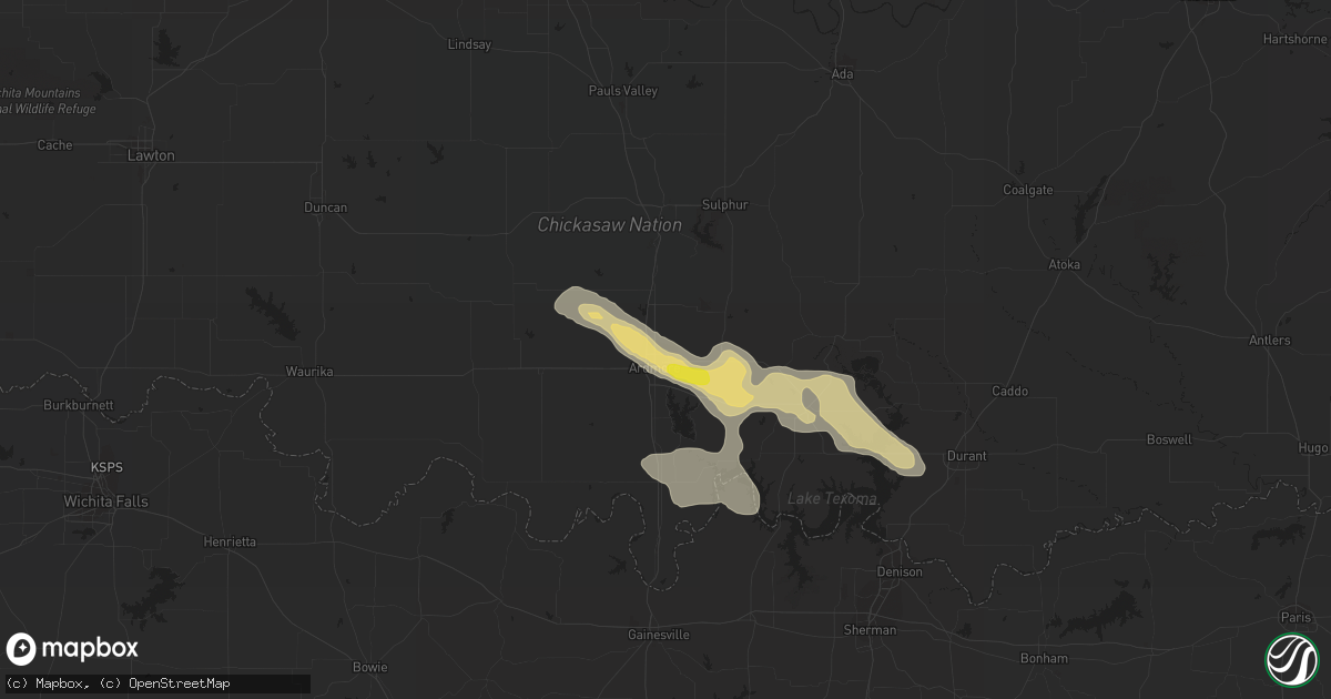 Hail map in Ardmore, OK on May 15, 2018