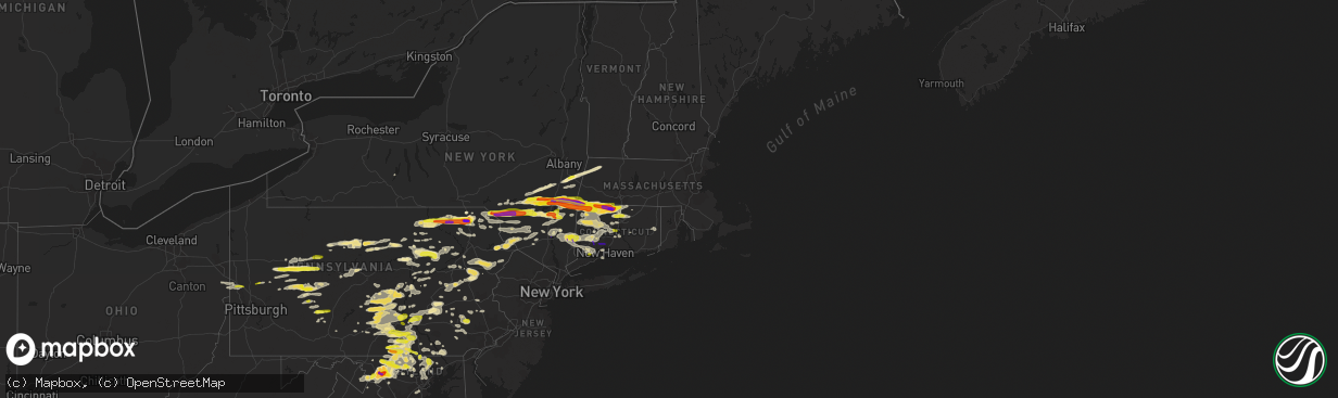 Hail map in Connecticut on May 15, 2018