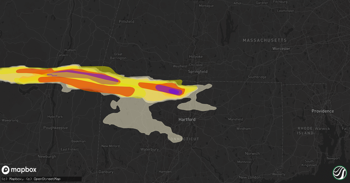 Hail map in Granby, CT on May 15, 2018