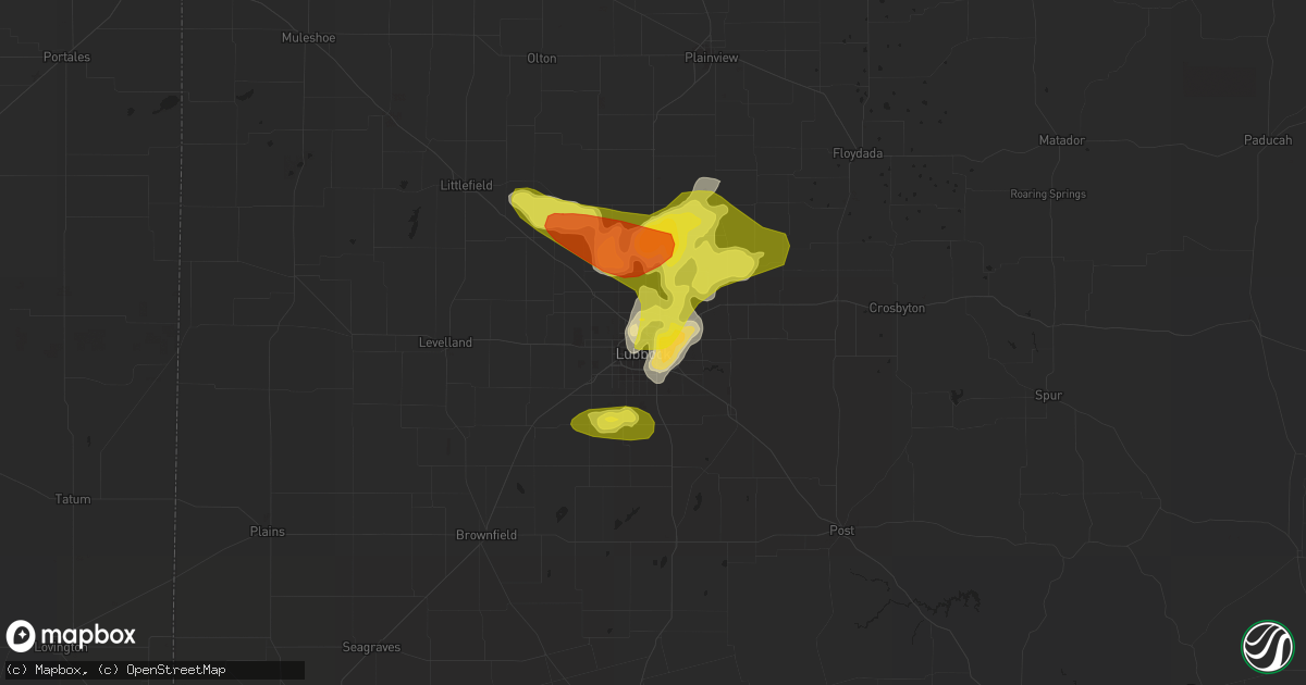 Hail map in Lubbock, TX on May 15, 2018