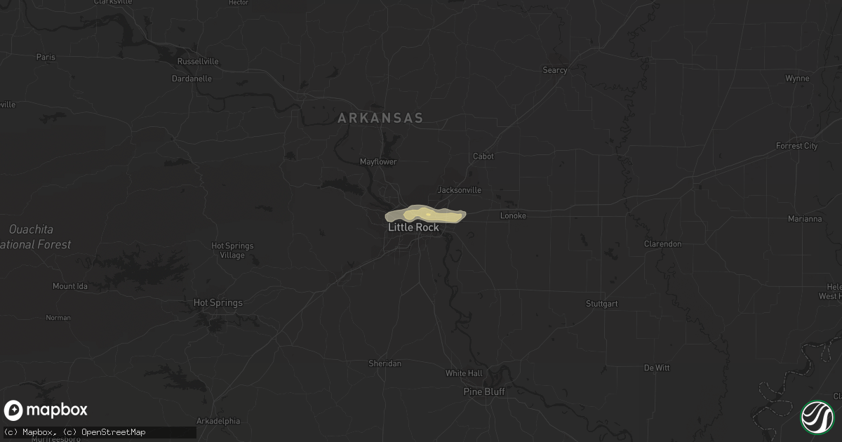 Hail map in North Little Rock, AR on May 15, 2018