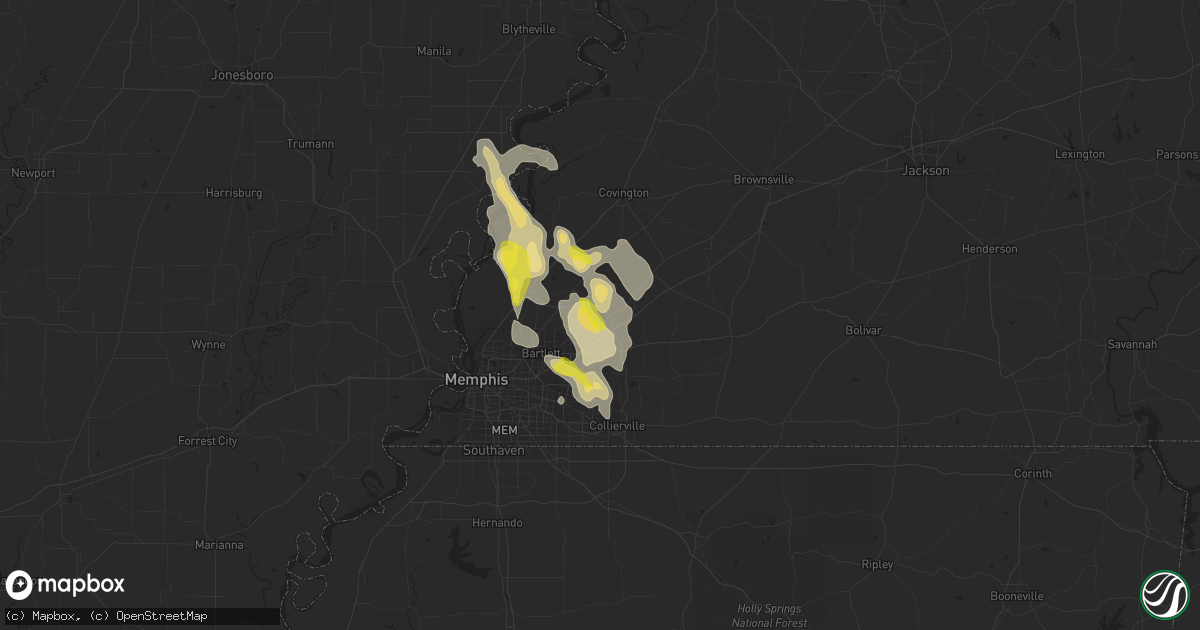 Hail map in Arlington, TN on May 15, 2019
