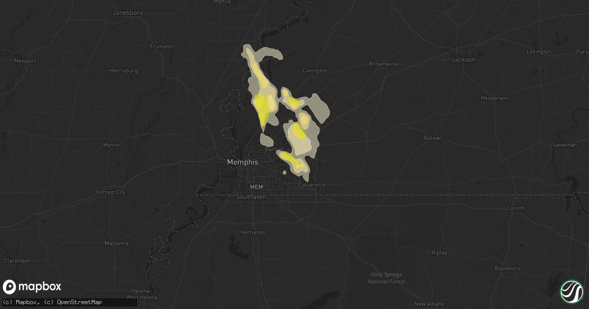 Hail map in Cordova, TN on May 15, 2019