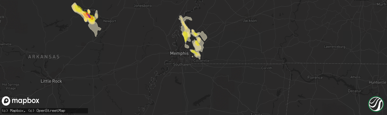 Hail map in Germantown, TN on May 15, 2019