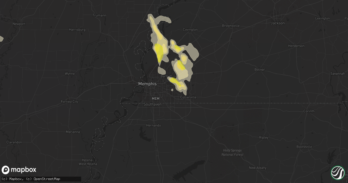 Hail map in Germantown, TN on May 15, 2019