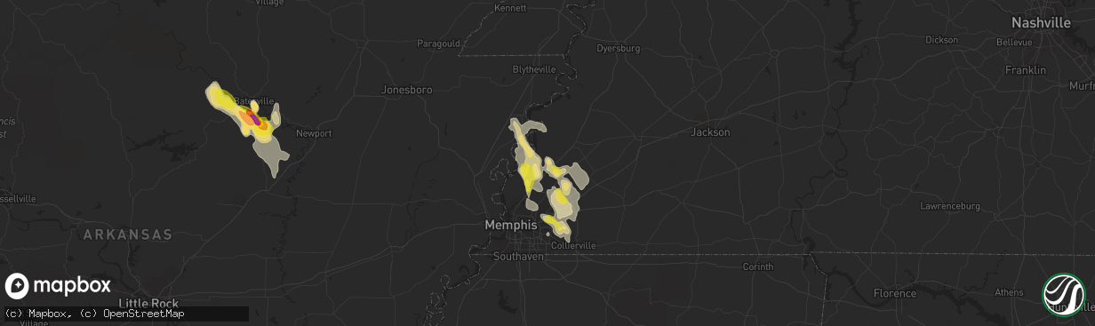 Hail map in Munford, TN on May 15, 2019