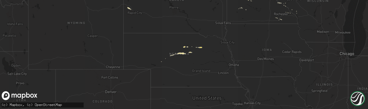 Hail map in Nebraska on May 15, 2019