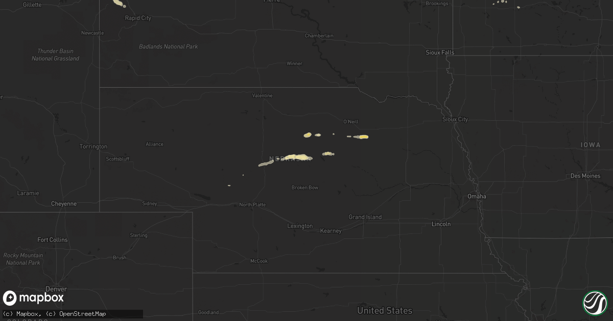 Hail map in Nebraska on May 15, 2019