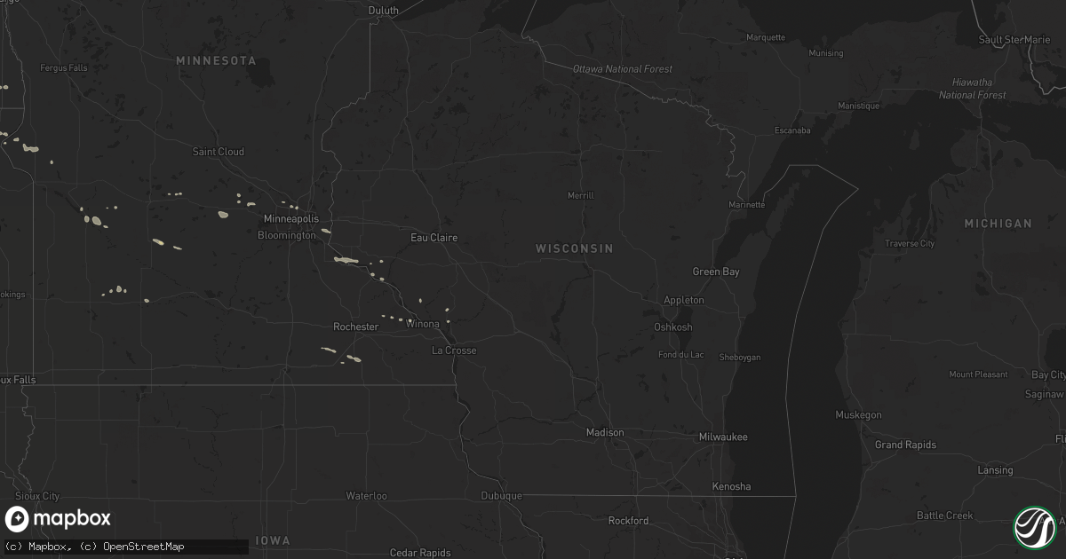 Hail map in Wisconsin on May 15, 2019