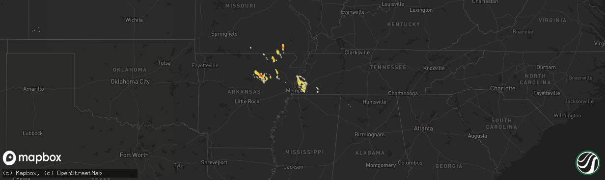 Hail map on May 15, 2019