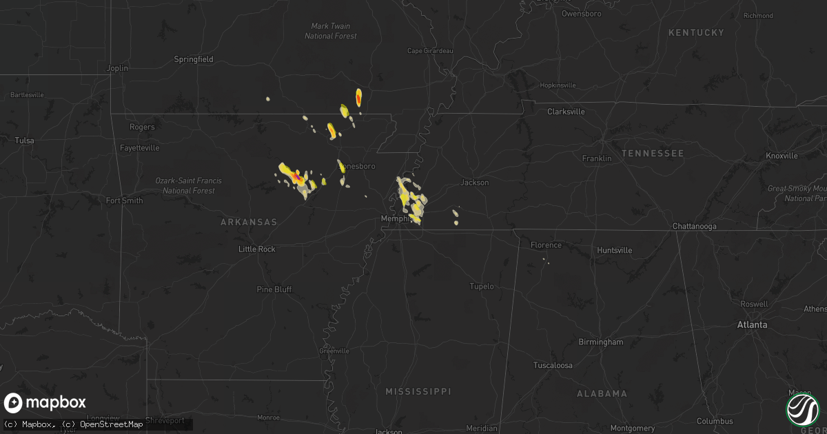 Hail map on May 15, 2019