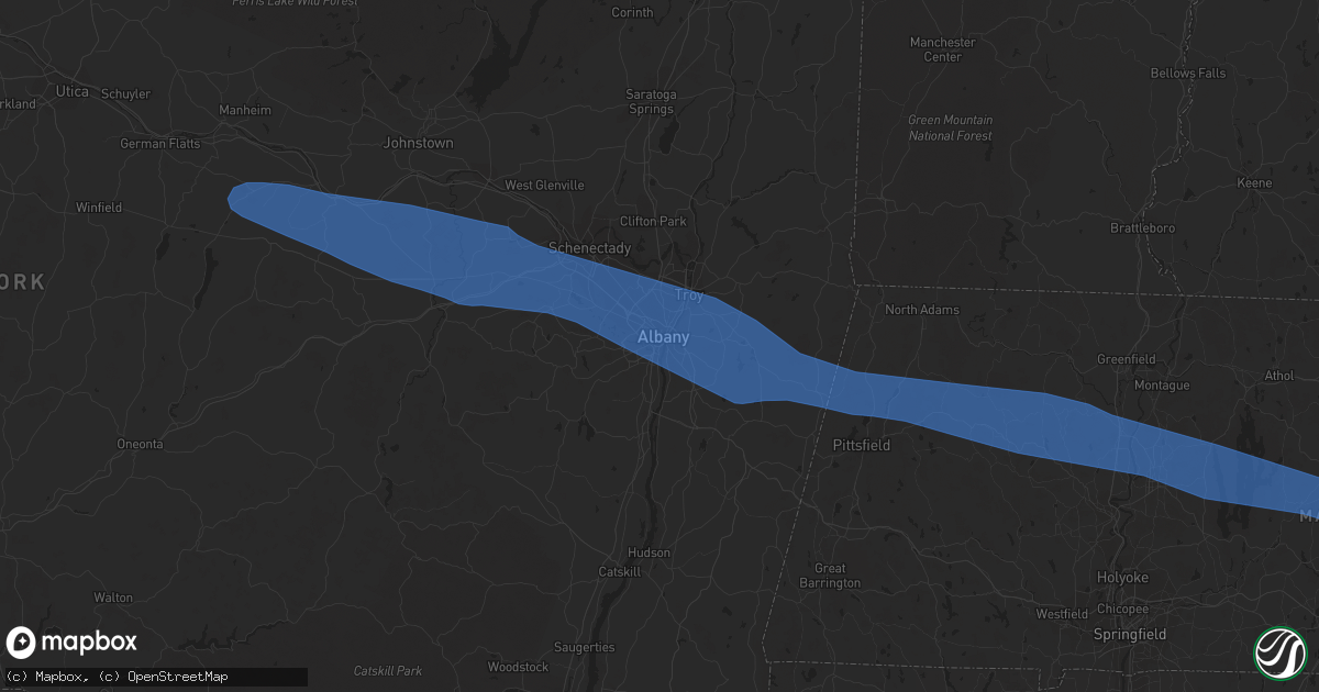 Hail map in Albany, NY on May 15, 2020
