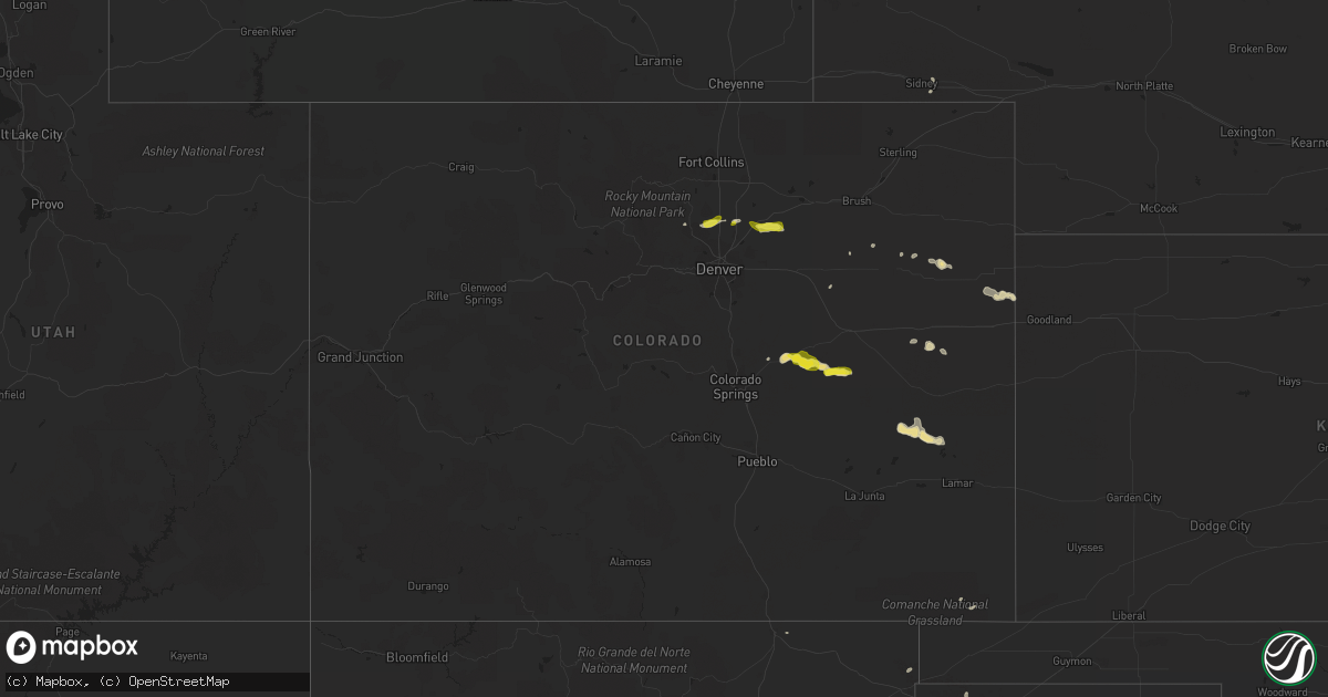 Hail map in Colorado on May 15, 2020