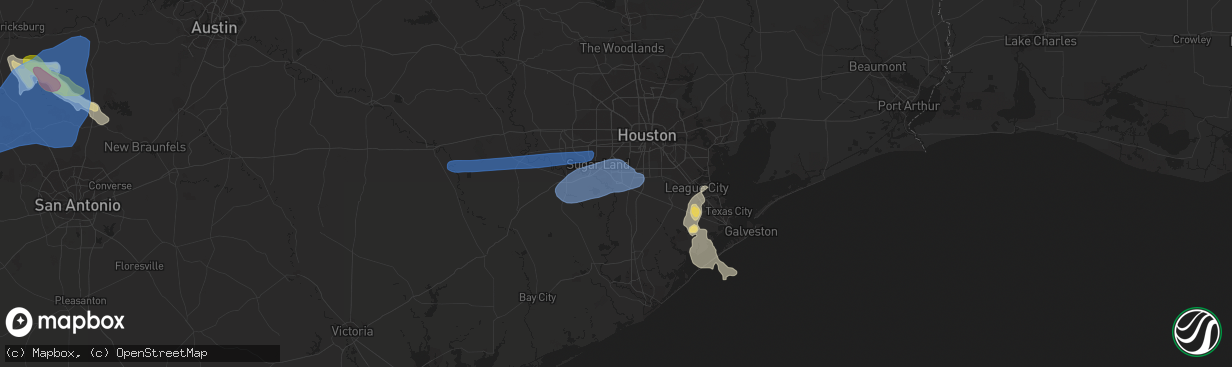 Hail map in Missouri City, TX on May 15, 2020