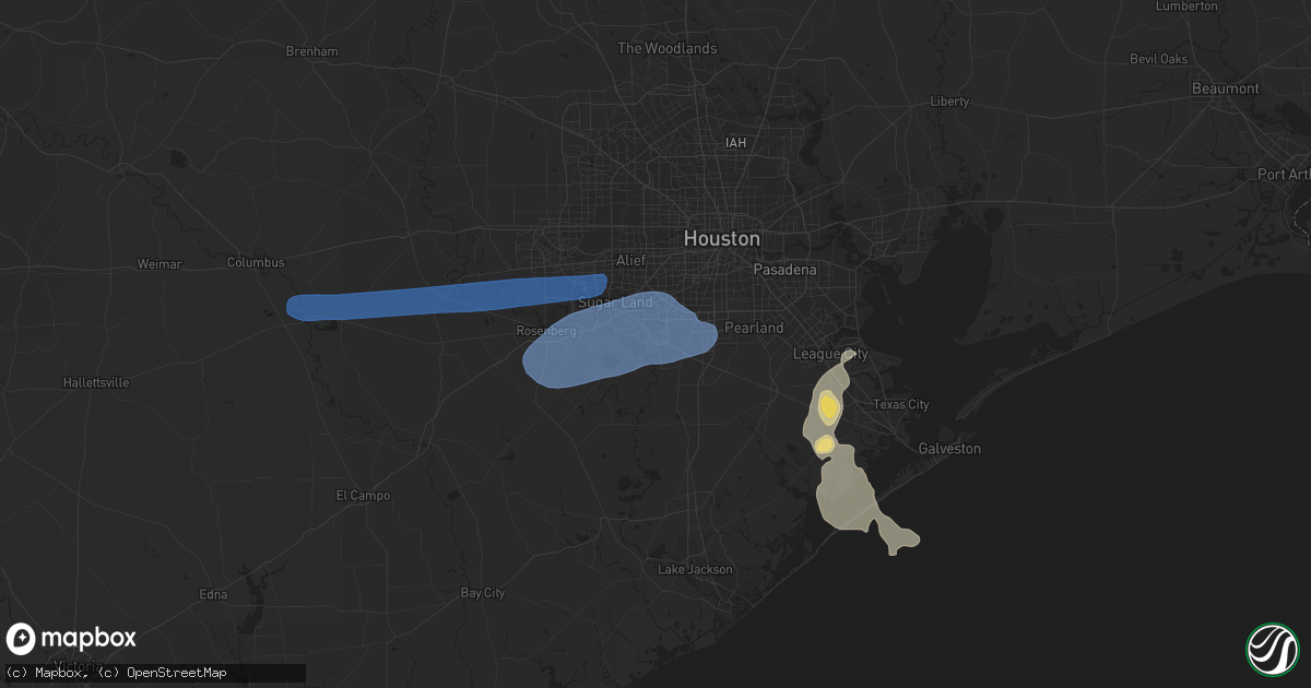 Hail map in Missouri City, TX on May 15, 2020