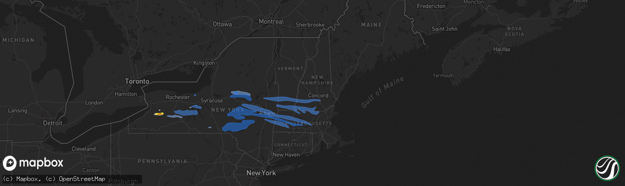 Hail map in New Hampshire on May 15, 2020