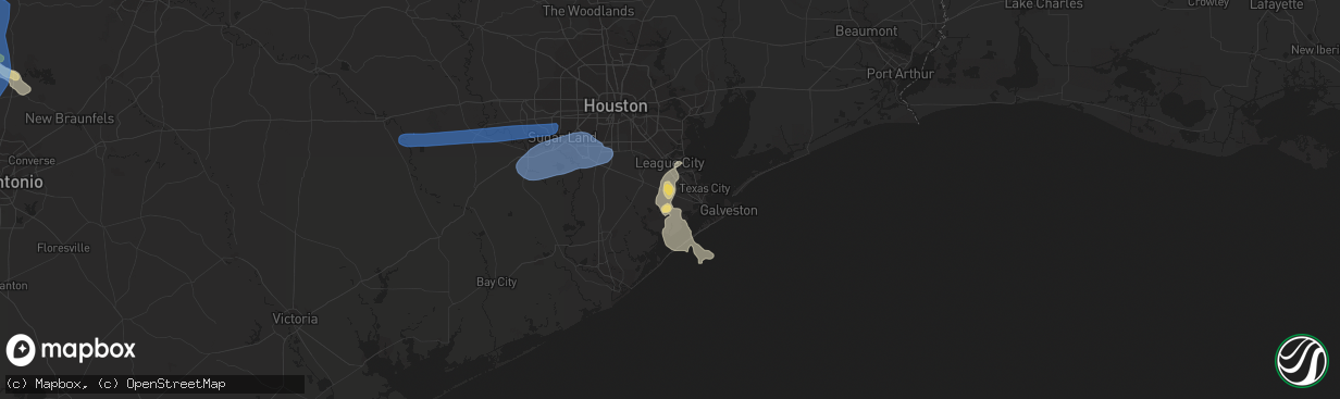 Hail map in Santa Fe, TX on May 15, 2020