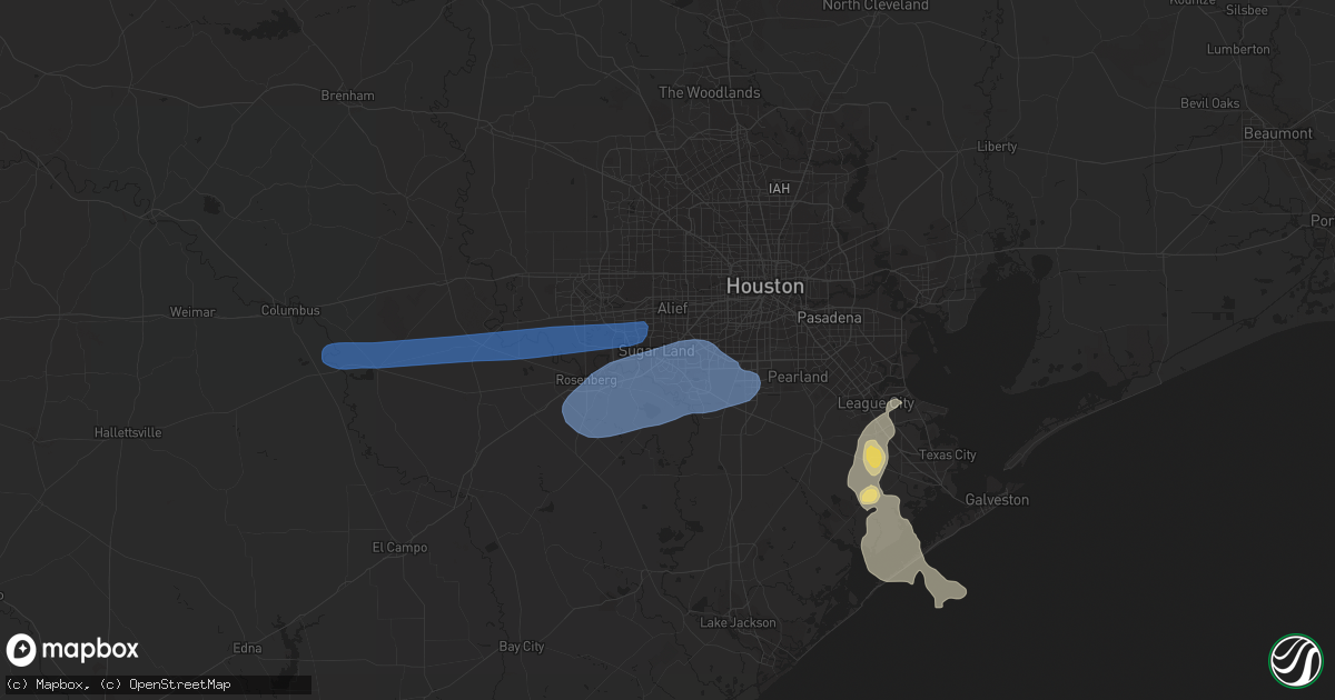 Hail map in Sugar Land, TX on May 15, 2020