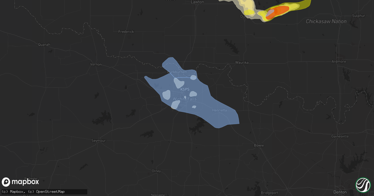 Hail map in Wichita Falls, TX on May 15, 2020