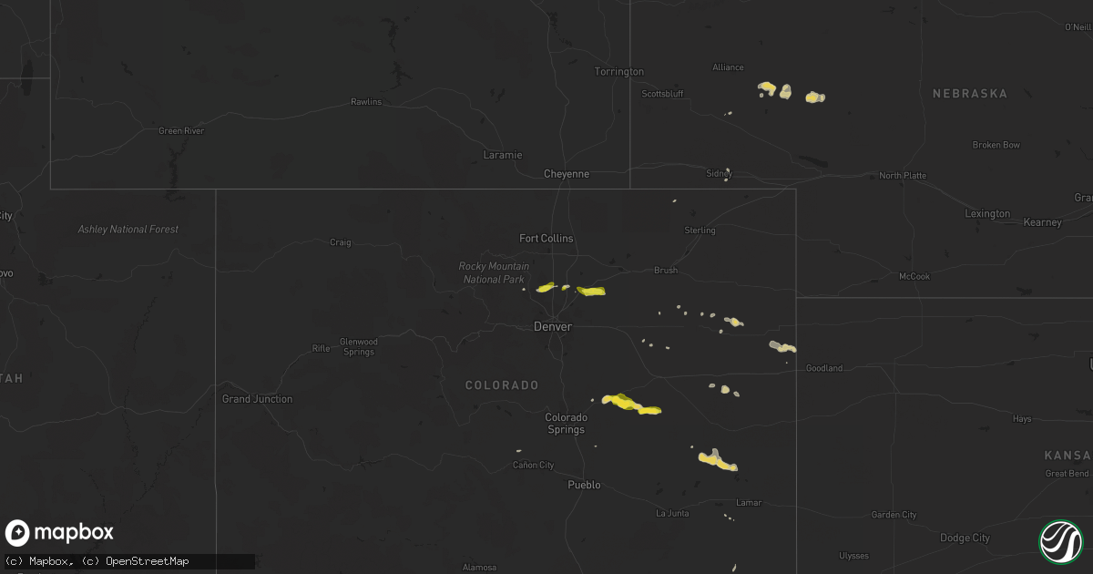 Hail map on May 15, 2020