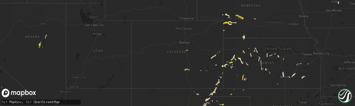 Hail map in Colorado on May 15, 2021