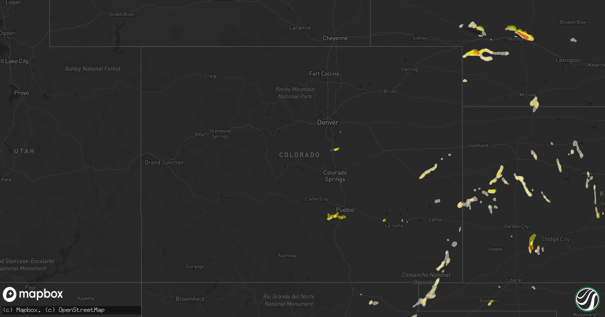 Hail map in Colorado on May 15, 2021