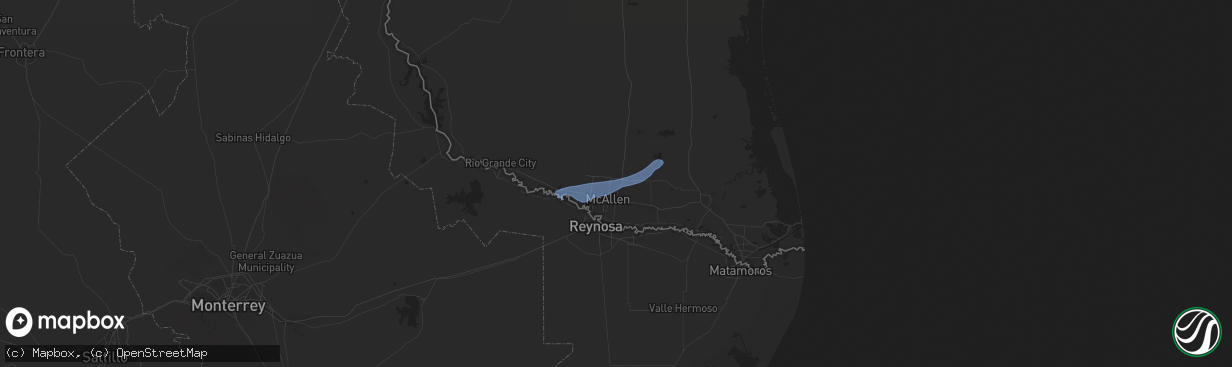 Hail map in Edinburg, TX on May 15, 2021