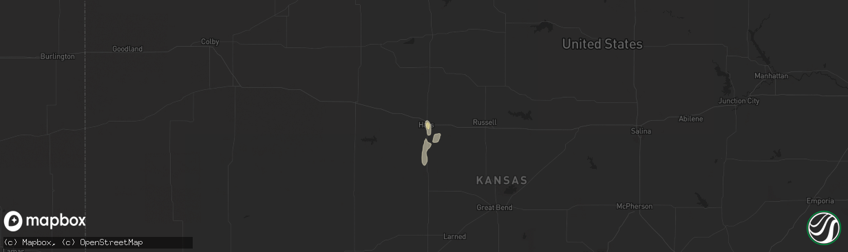 Hail map in Hays, KS on May 15, 2021