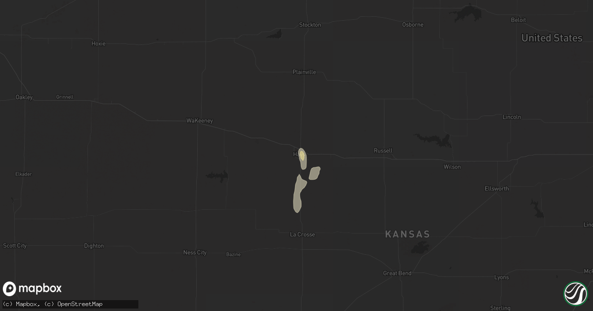 Hail map in Hays, KS on May 15, 2021
