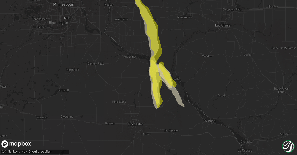 Hail map in Lake City, MN on May 15, 2021