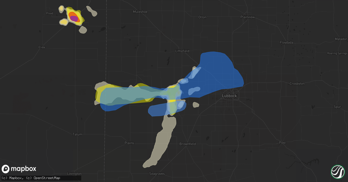 Hail map in Levelland, TX on May 15, 2021