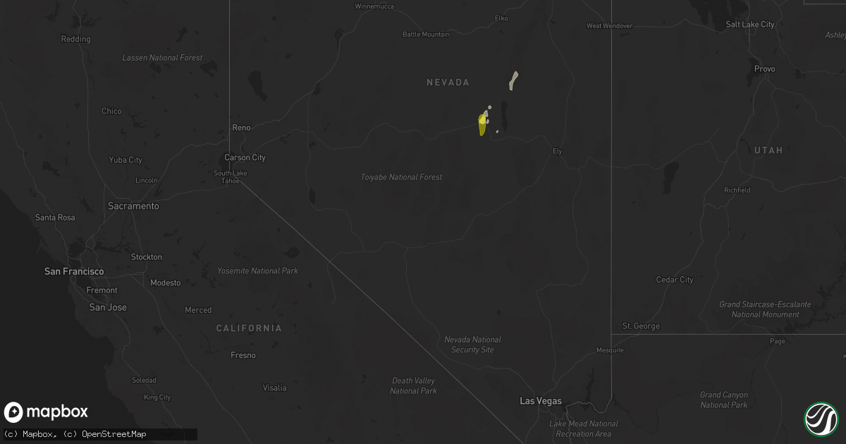 Hail map in Nevada on May 15, 2021