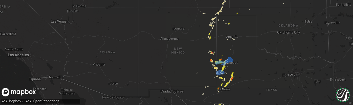 Hail map in New Mexico on May 15, 2021