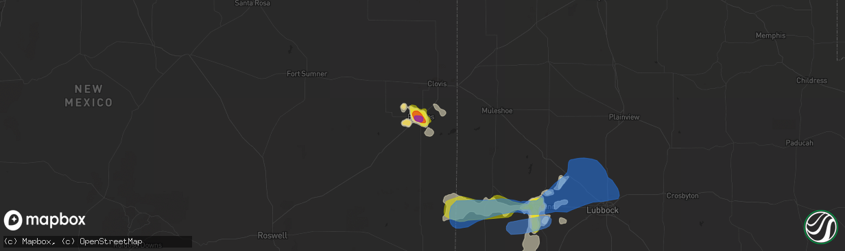 Hail map in Portales, NM on May 15, 2021