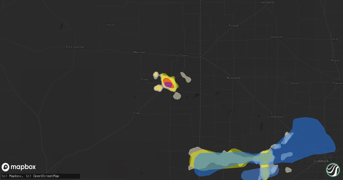 Hail map in Portales, NM on May 15, 2021