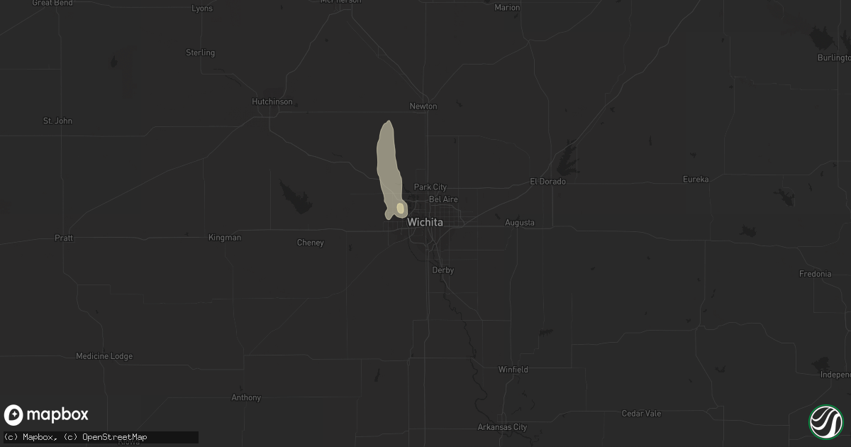 Hail map in Wichita, KS on May 15, 2021