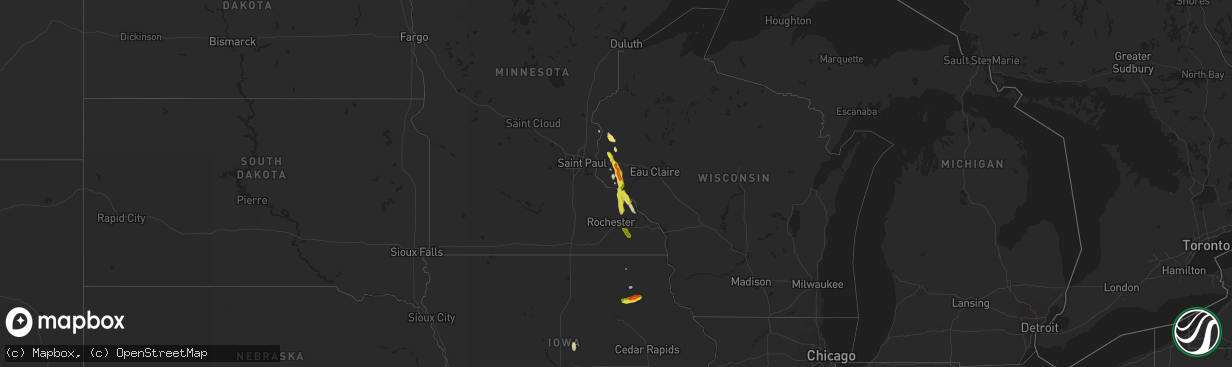 Hail map on May 15, 2021