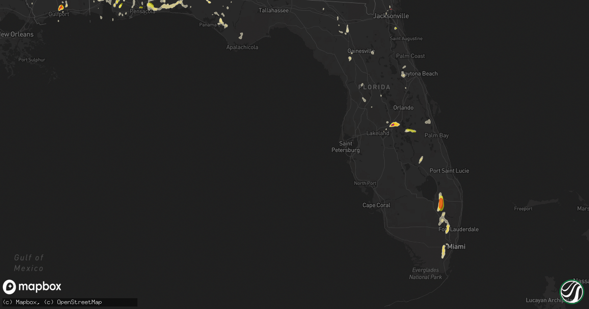 Hail map in Florida on May 15, 2022