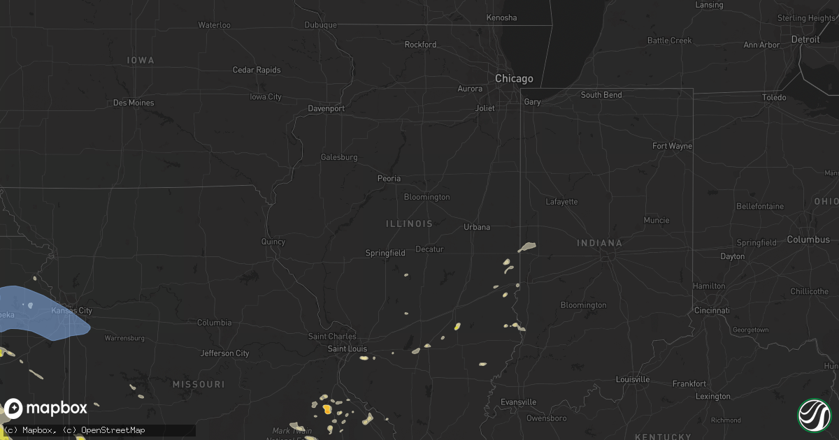 Hail map in Illinois on May 15, 2022