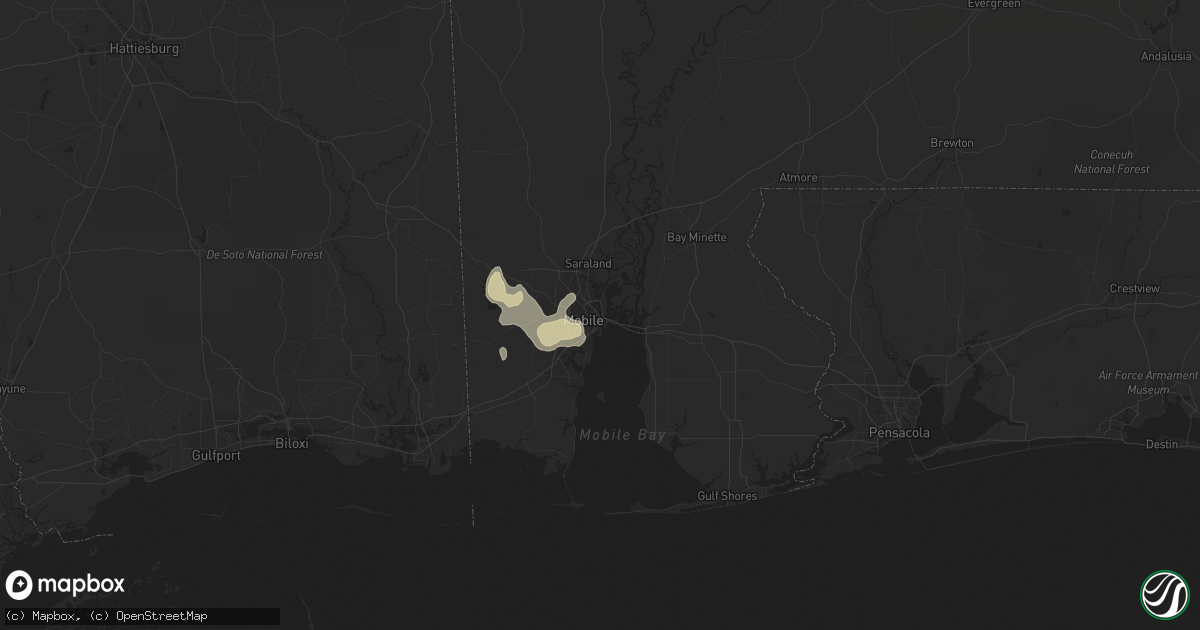 Hail map in Mobile, AL on May 15, 2022