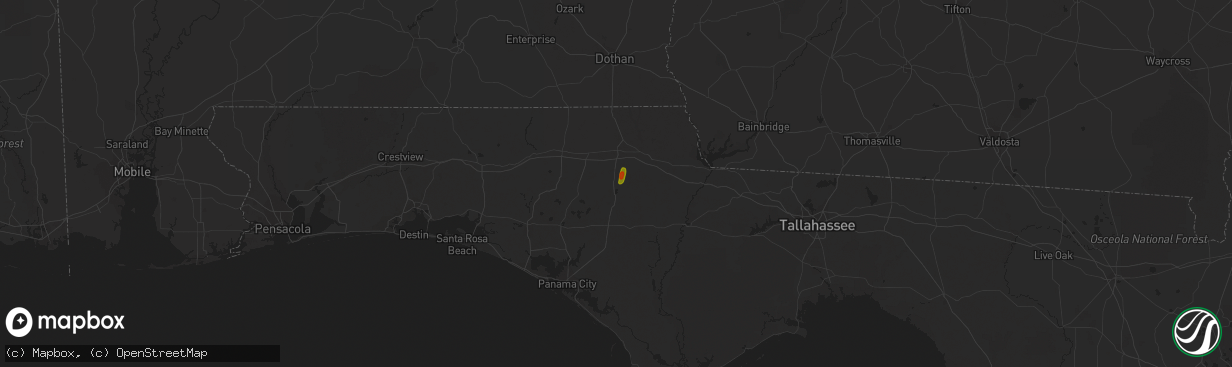 Hail map in Alford, FL on May 15, 2023